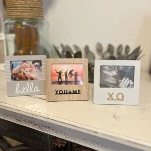 Cute set of THREE mini 4" novelty picture frames